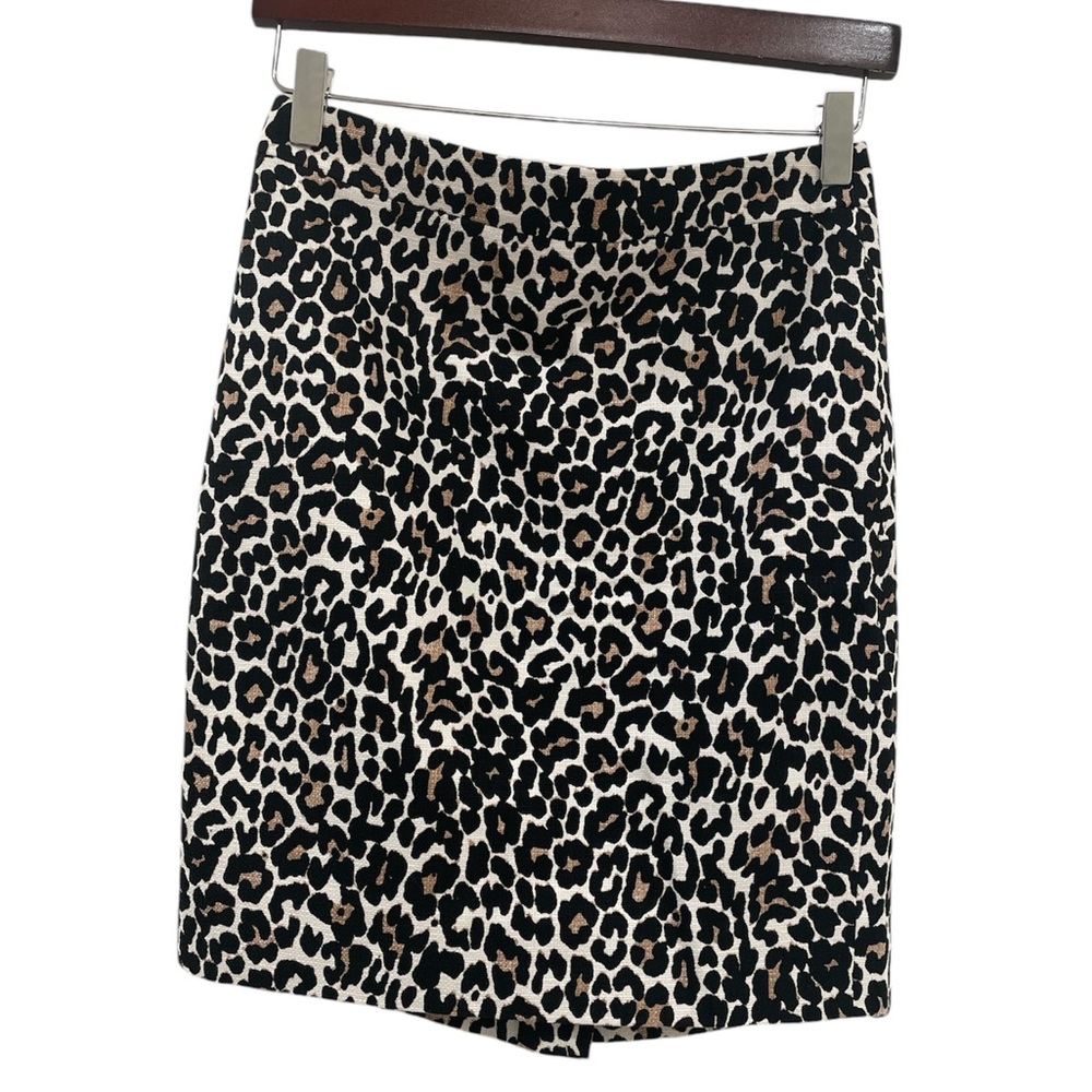 J. Crew Factory Leopard Mini Pencil Skirt - Picture 9 of 9